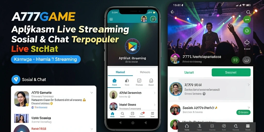 Tampilan antarmuka A777GAME saat siaran langsung dengan fitur chat aktif.
