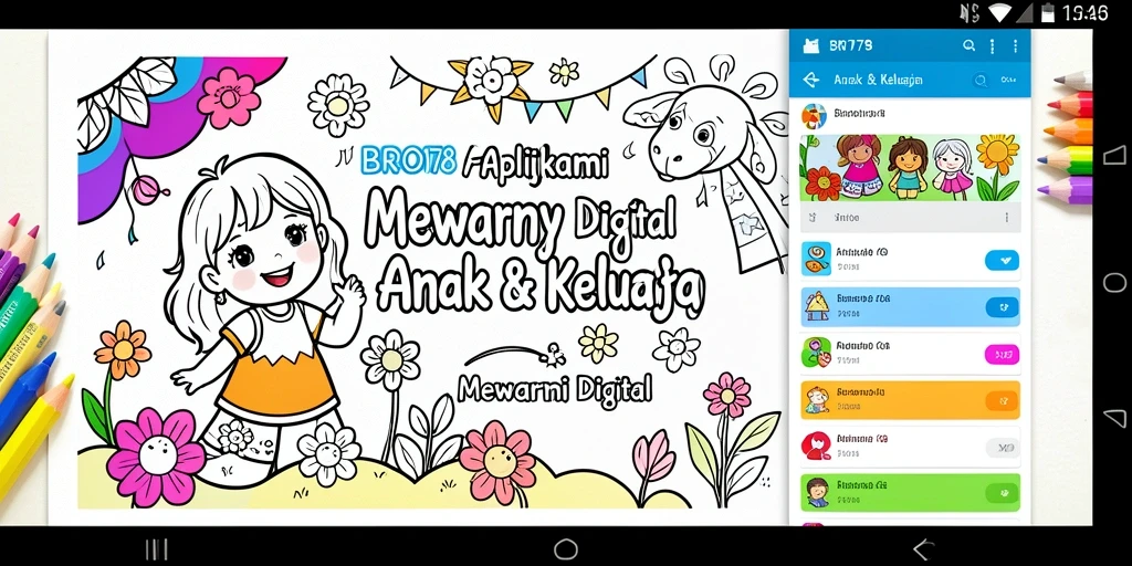 Antarmuka BRO178 yang ceria dan intuitif untuk mewarnai.