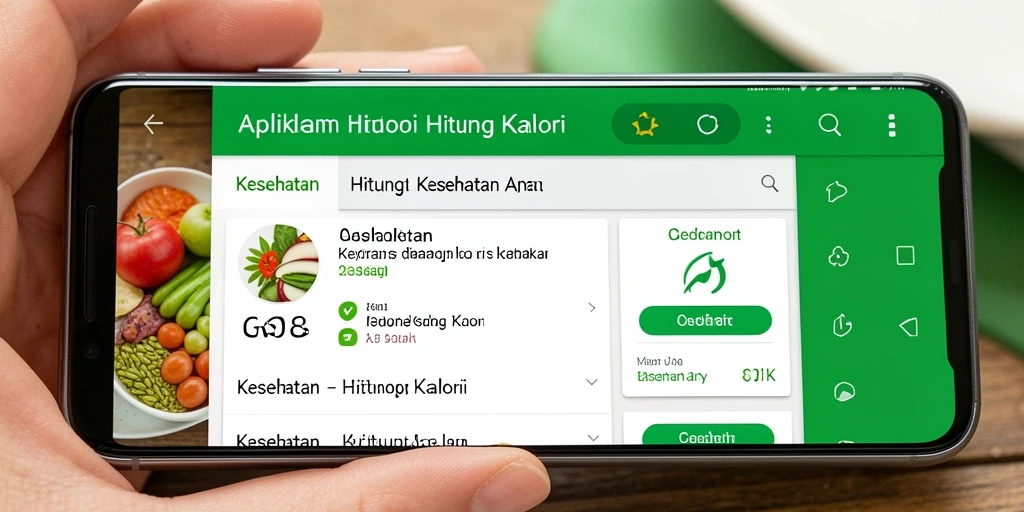 Tampilan antarmuka aplikasi G668 untuk menghitung kalori.