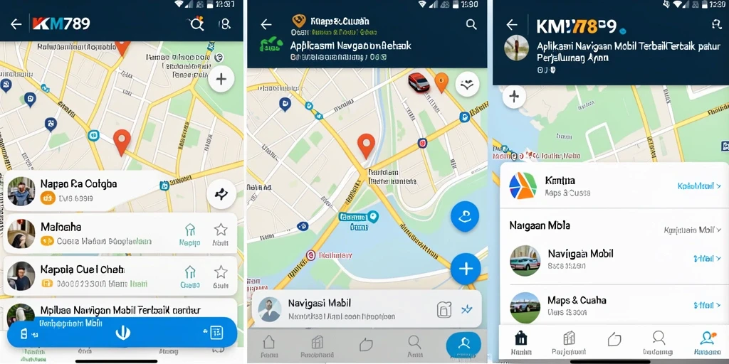 Antarmuka intuitif KM789 dengan fitur navigasi mobil.