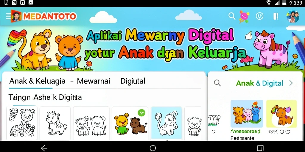 Tampilan antarmuka aplikasi MEDANTOTO yang menarik dan ramah anak.