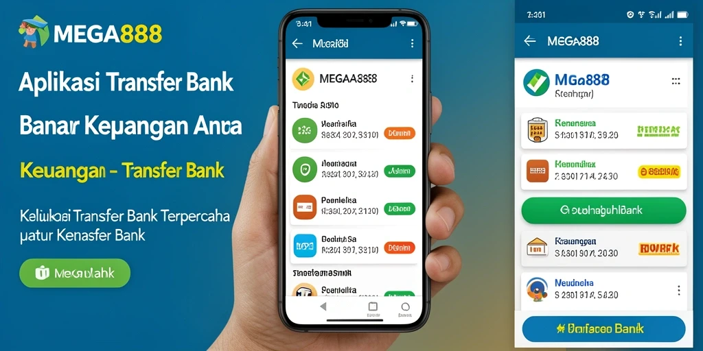 Antarmuka MEGA888 yang sederhana dan fungsional untuk Transfer Bank.