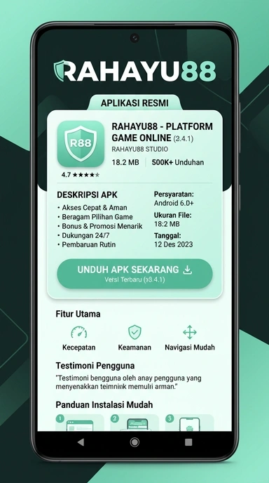Tampilan halaman APK rahayu88